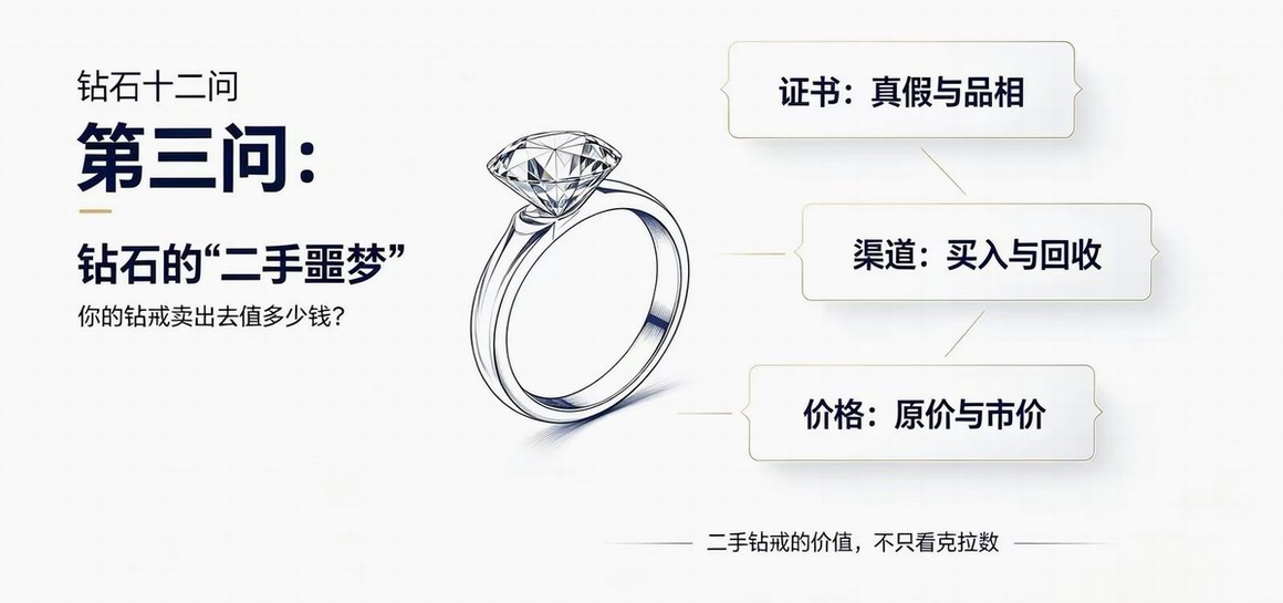 《钻石十二问》第三问：钻石的“二手噩梦”——你的钻戒卖出去值多少钱？